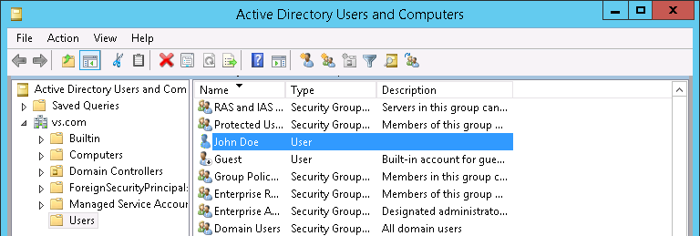 Active Directory Users and Computers